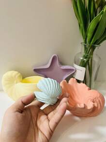 Ocean Shell Starfish Flowerpot Cement Molds Home Decor Seashell Tray Gypsum Molds Seashell Candle Cup Concrete Molds Epoxy Resin Pen Holder Molds - White - View 2