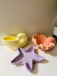 Ocean Shell Starfish Flowerpot Cement Molds Home Decor Seashell Tray Gypsum Molds Seashell Candle Cup Concrete Molds Epoxy Resin Pen Holder Molds - White - View 9