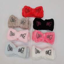 1 Pieza Diadema De Maquillaje y Baño Con Diseño De Lazo OMG! - Negro - Ver 4