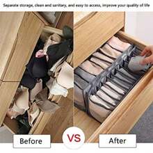 Hộp đựng quần áo vải gấp gọn đựng áo ngực, tất và đồ lót - Hộp đựng đồ lót kiểu ngăn kéo để sắp xếp tủ quần áo Trang trí Trang trí mùa thu Trang trí lễ hội Trang trí phòng Trang trí nhà Trang trí mùa thu Trang trí phòng ngủ - Màu be - Xem 10