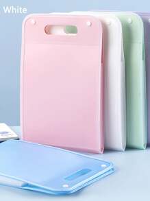 1個a4竪向文件袋多層存儲文件夾,文件袋存儲袋文件夾學生a4文件夾大容量存儲小冊子多層垂直攜帶式辦公室學習用品沙灘袋沙灘必備品沙灘毛巾收納袋沙灘配件沙灘用品假日包假日必備品夏天度假用 - 白色 - 查看 2