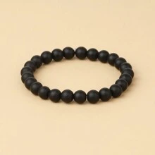 1pc Men's Beaded Bracelet 8mm Rhodonite Agate Healing Crystal Gem Bracelet Mala Yoga Meditation Jewelry Gifts For Women Men-Calm,Confidence,Protection,Success