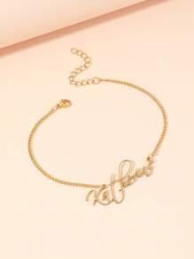 1 件個性化時尚女孩名字手鍊 - 金黃色 - 查看 2