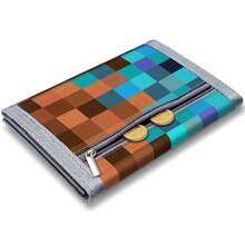 潮流格紋斜揹錢包,彩色配色流蘇肩帶 - 咖啡棕 - 查看 4