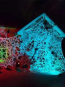 1pc Creative Halloween Spider Web Cloth Halloween Decoration Simulation Horror Atmosphere - White - View 5