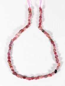 1 串天然碧玺疗愈宝石不对称散石珠适用于珠宝制作 DIY 手链项链耳环抛光石珠工艺品适用于女士男士瑜伽冥想 - 玫紅色 - 查看 6