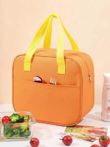 Bolsa Térmica Feminina Masculina Porta Marmita Lanche Bebida - Laranja Queimado - Visão 3