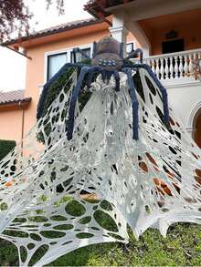1pc Creative Halloween Spider Web Cloth Halloween Decoration Simulation Horror Atmosphere - White - View 2