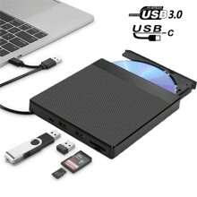 Type-c External Cd/dvd Rw Drive Dvd Burner Ultra Slim Portable Dvd Writer For Laptop/desktop/computer - Black - View 2