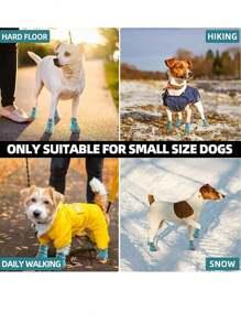 1件套防滑,耐磨&透氣寵物鞋子帶9孔網紗織物和橡膠鞋底,合適的適用於小狗適用於兩者室內和戶外使用,藍色的 - 藍色 - 查看 5