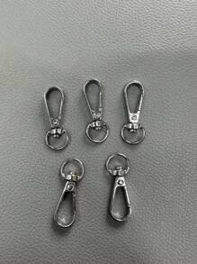 5入組金屬袋帶扣龍蝦扣項圈卡比勒掛鉤diy鑰匙圈包配件 - 銀色 - 查看 5
