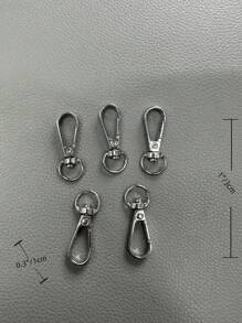 5入組金屬袋帶扣龍蝦扣項圈卡比勒掛鉤diy鑰匙圈包配件 - 銀色 - 查看 3