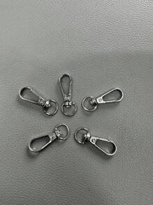 5入組金屬袋帶扣龍蝦扣項圈卡比勒掛鉤diy鑰匙圈包配件 - 銀色 - 查看 1