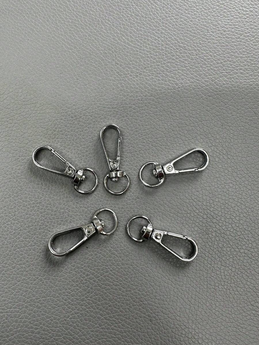 5入組金屬袋帶扣龍蝦扣項圈卡比勒掛鉤diy鑰匙圈包配件 - 銀色 - 查看 1