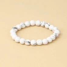1pc Men's Beaded Bracelet 8mm Rhodonite Agate Healing Crystal Gem Bracelet Mala Yoga Meditation Jewelry Gifts For Women Men-Calm,Confidence,Protection,Success
