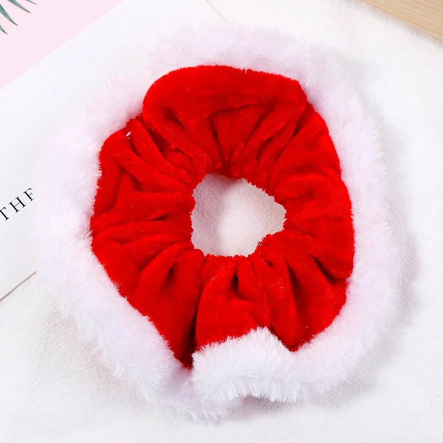 1 件女式聖誕主題蝴蝶結髮圈,紅色格子設計。適合ins風格、聚會和日常穿著。 - 紅色 - 查看 1