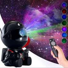 A black guitar-hugging astronaut remotely controls the starry sky. projection lamp bedroom bedside cool starry sky atmosphere lights holiday party lights ceiling starry sky display lights. - Black - View 3