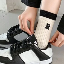 5雙女士襪子,印有r字母的中筒襪 - 彩色 - 查看 2