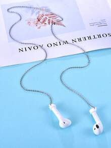 Phong cách tối giản Kẹp cáp tai nghe bằng thép titan Ngăn ngừa mất Vòng cổ kim loại Ngăn ngừa rơi ra Trang trí treo chống trượt Phụ kiện tai nghe chống rơi - Vàng - Xem 2