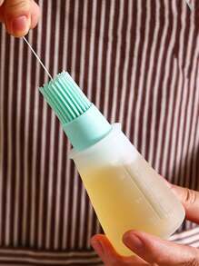 1入便攜式矽膠油瓶,附送刷子,燒烤油刷,蛋糕塗油器,廚房油瓶,戶外燒烤刷油瓶-顏色和款式隨機 - 彩色 - 查看 3