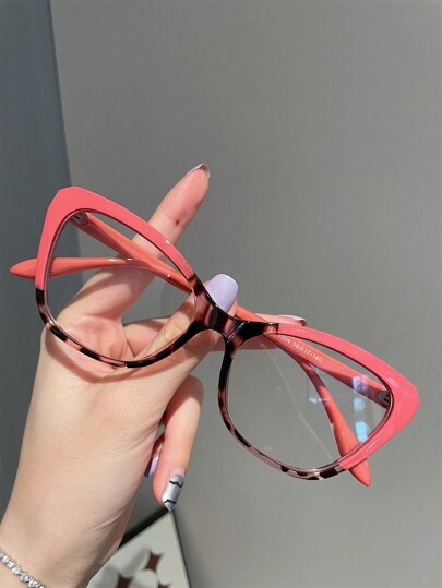 1pair Cat Eye Clear Lens Glasses