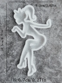 1入組馬尾女孩造型矽膠棒棒糖模具 - 白色 - 查看 4