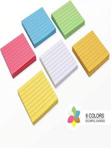 Colored Line Sticky Note Paper Student Message Note Note Horizontal Line N Times Sticker Office Stationery - 76*76MM - View 4