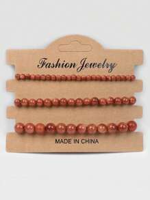 3入組多色天然石珠子手鍊4mm/6mm/8mm,適用於瑜伽、緩解焦慮,可伸縮的能量手環,女性珠寶禮物 - 彩色 - 查看 22