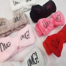 1 Pieza Diadema De Maquillaje y Baño Con Diseño De Lazo OMG! - Negro - Ver 2