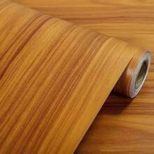 即剝即貼木板壁紙搭疊卷棕色人造木壁紙自粘乙烯基裝飾壁紙 - 米色 - 查看 6