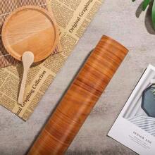 即剝即貼木板壁紙搭疊卷棕色人造木壁紙自粘乙烯基裝飾壁紙 - 米色 - 查看 3