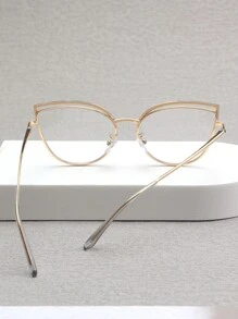 1 Pair Stainless Steel Cat Eye Frame Casual Eyeglasses For Women