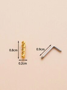 1 Pieza Piercing De Nariz En Forma De Espiral Con Brillo, Joyería Corporal De Moda - Amarillo Oro - Ver 2