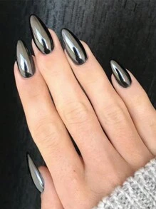 FULL BEAUTY 2 盒黑棕色镜面效果指甲粉金属镀铬指甲设计金属指甲彩绘颜料摩擦闪光粉装饰 DIY 指甲饰品指甲宝石指甲用品 - 彩色 - 查看 6