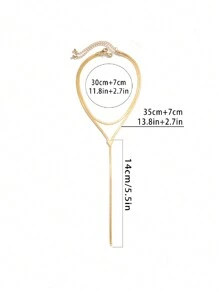 2pcs/Set Double Layer Snake Bone Chain Necklace, Gold Color, Simple & Versatile Long Necklace For Women, Suitable For Daily Wear And Party - Gold - View 5