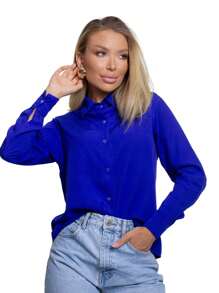 Women Blouses - 寶藍色 - 查看 5