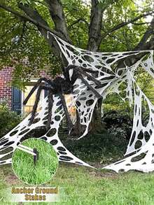 1pc Creative Halloween Spider Web Cloth Halloween Decoration Simulation Horror Atmosphere - White - View 4