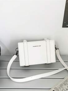 1pc White Simple Design Adjustable Strap Neutral Mini PU Box Crossbody Bag, Peach Tree Christmas Men Bag Vacation Dad Gifts Retro Bag Vintage Shoulder Bag Messenger Bag Tote Bag Side Bags For Men Funny Gifts Gifts For Men Valentine Day Bag For Men Camping Sling Bag For Men Stickers Summer Back To School Valentines Gifts Valentine Gifts For Men Vintage Summer Bag Springbreak White Bag Gift Bag Pack Cross Body Bag Vintage Bags School Supplies New Life Items For Students Men Essentials Fashion Men's Bags Graduation - 白色 - 查看 7