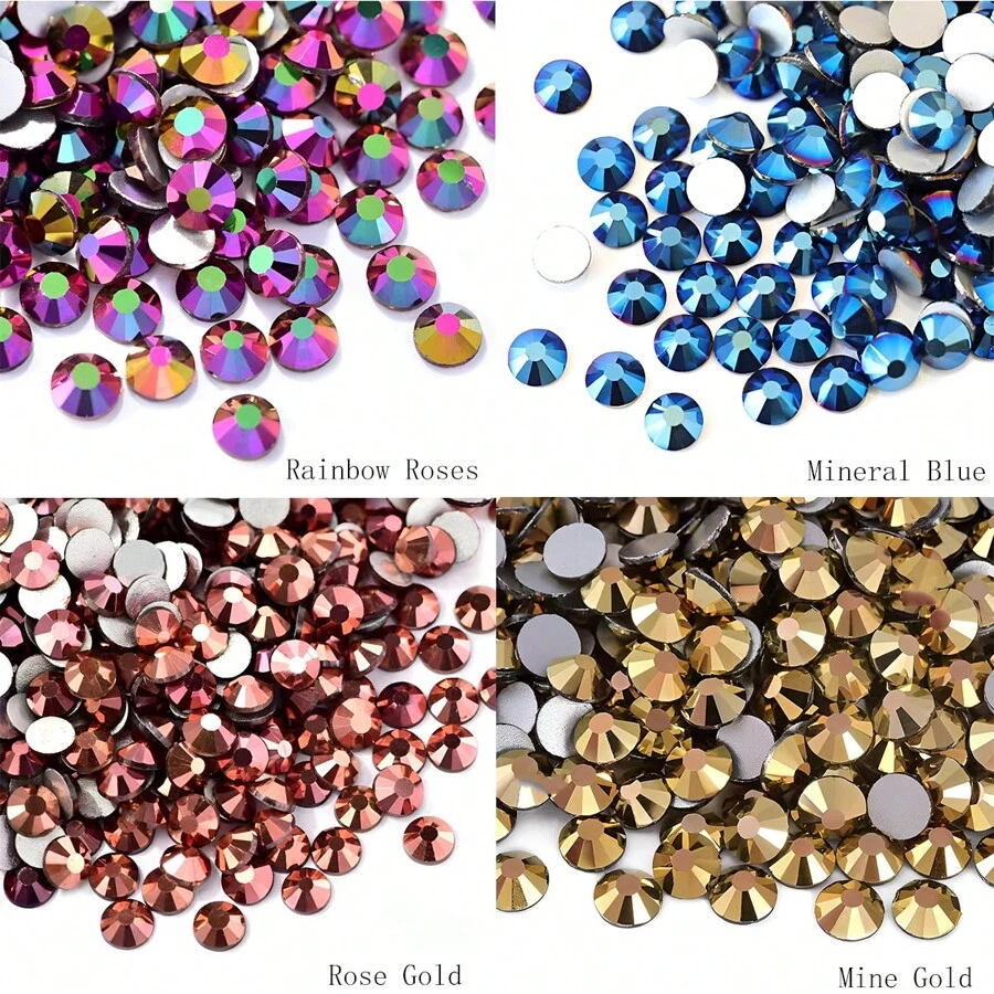 金屬水晶裸鑽用於美甲,8#直徑約2.5mm,1440顆/包。可用於diy美甲、服裝、手袋、珠寶、汽車裝飾等方面。 - 金色 - 查看 1