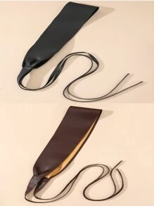 1件女款手工編織金屬色腰帶，配非對稱金屬扣環，適合日常通勤或派對場合 - 彩色 - 查看 2