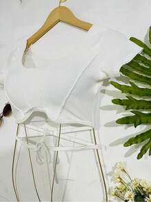 Women Tops - 白色 - 查看 2