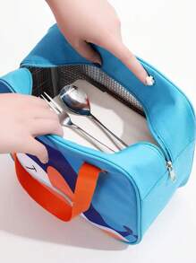 Bolsa Térmica Feminina Masculina Porta Marmita Lanche Bebida - Laranja Queimado - Visão 4
