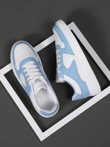 男士淺藍白休閒運動鞋,舒適透氣 - 淺藍色 - 查看 4