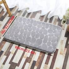 1pc Memory Foam Bathroom Carpet, Pebble Patterned Bathroom Mat, Quick-dry & Washable Shower Mat, Non-slip & Soft Bathroom Rug, Bathroom Accessories - Grey - View 4