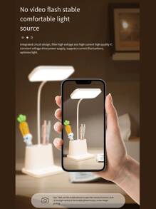 One, USB plug-in dual-purpose LED eye lamp, reading lamp, touch-type three-color dimming lamp - White - View 5