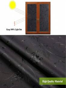 静电贴全遮光窗膜 100% 防紫外线遮阳窗膜 最佳黑色隐私窗膜 可移除塑料玻璃覆盖物、贴纸、墙贴花、乙烯基贴花用于家居装饰、春季装饰品让您的家焕然一新、节日装饰贴纸礼物生日毕业 - 黑色 - 查看 8