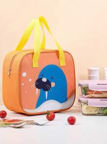 Bolsa Térmica Feminina Masculina Porta Marmita Lanche Bebida - Laranja Queimado - Visão 2