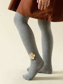 Medias Decoradas De Girasol Para Niños - Gris - Ver 3