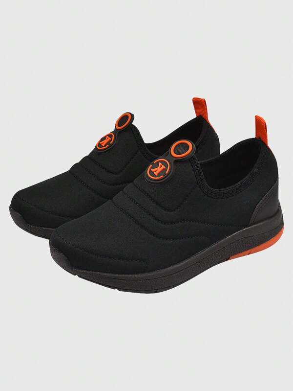 Tenis Meia Calce Facil Infantil Preto com Laranja Kidstep