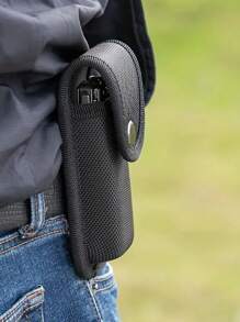 1pc Led Flashlight Belt Pouch Edc Outdoor Hunting Waist Bag With Oxford Bag, Multi-Tool Plier Sheath Camping Camping Stuff - Black - View 3